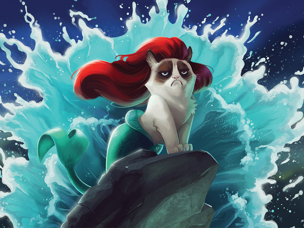 TsaoShin Grumpy Cat The little mermaid disney pop culture mashups