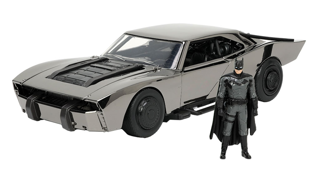 Jadatoys 1:24 Batmobile Movie The Batman (2022) chrome / black with figure  253215012 model car 253215012 4006333083358