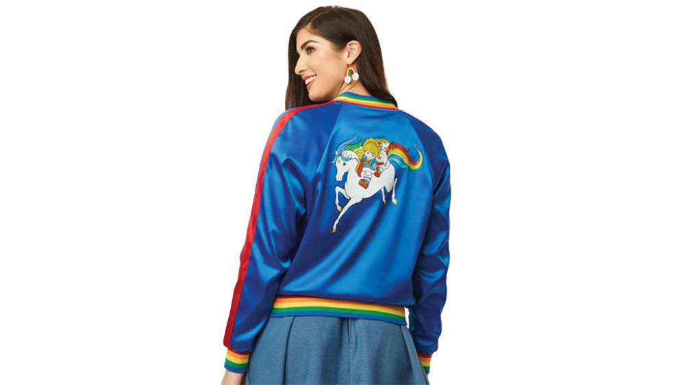 80s Rainbow Stripe Satin Jacket L, Vintage Multi Color Deadstock