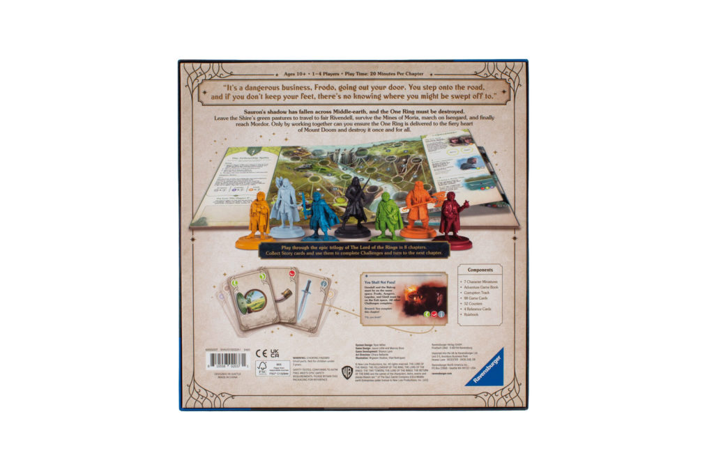 The back of The Lord of the Rings Adventure Book Game by Ravensburger Games