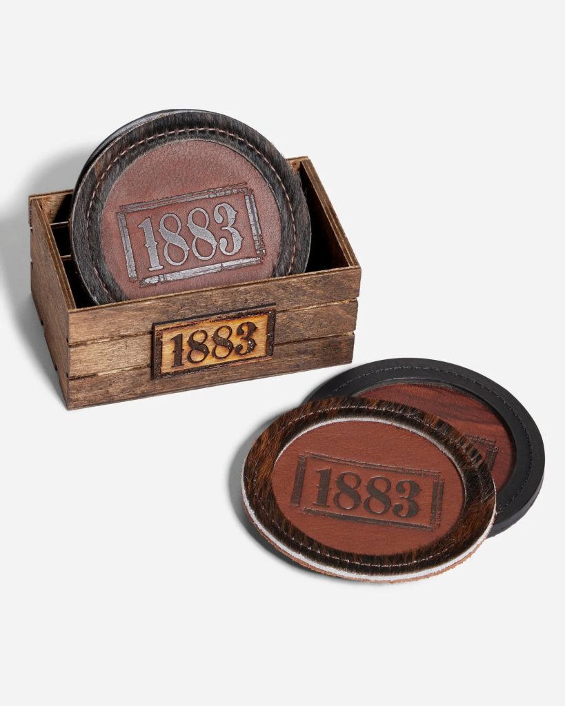 1883 Hair on Hide Leather Coasters