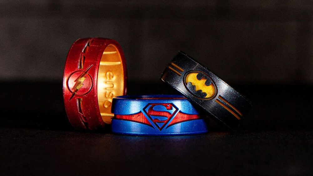 Enso Rings DC Silicone Rings | Superman - Sapphire/Ruby | Size 9