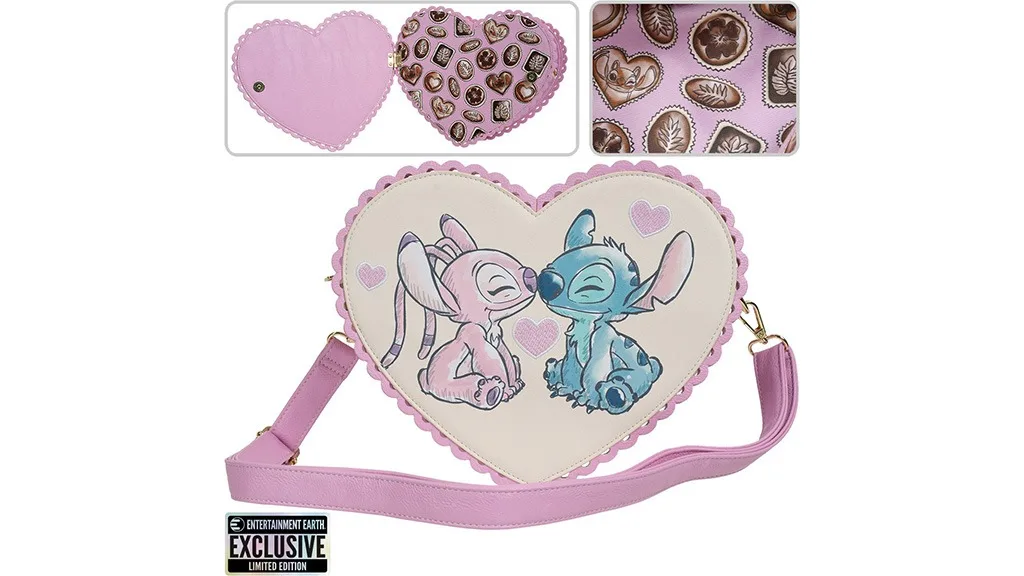 Lilo & Stitch Angel and Stitch Heart Kiss Crossbody Purse - Entertainment  Earth Exclusive