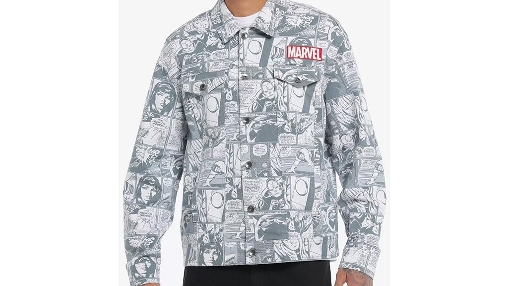 Marvel Rikki Denim MARVEL COMIC PANELS OVER-SIZED DENIM JACKET - The Pop Insider