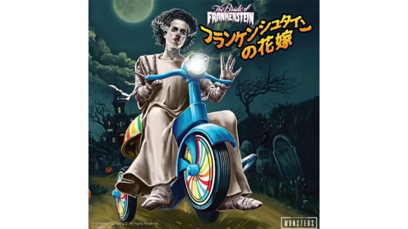 Super7 Universal Monsters Super Cycles - Bride of Frankenstein (White w/Blue Trike) main image 0