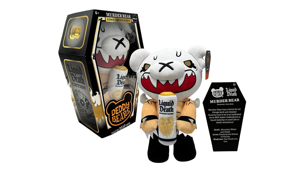 NYCC: This Deddy Bears Liquid Death Plush Is Dead Cute - The Pop